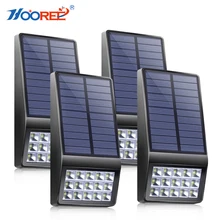 HOOREE 4PCS 15 LED Solar Light Outdoor Waterproof IP65 Energia Solar Lamp Garden Pathway Yard Wall Lamp Microwave Induction