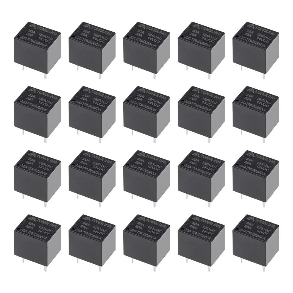 5PCS T78 petite normalement ouvert électromagnétique relais 12 V 4 BROCHES 20 A JQC-T78-DC12V-A
