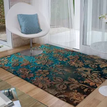 Else зеленый коричневый османский турецкий винтажный цветочный 3d принт Нескользящая микрофибра для гостиной декоративный современный моющийся коврик