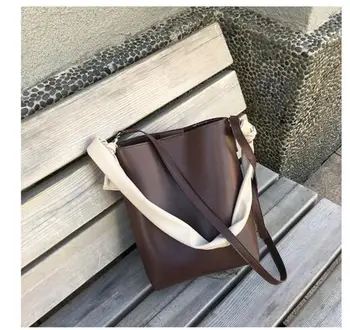 

Fashion all-match bucket bag large capacity simple style pu leather one shoulder women's handbags female bag casual r-8/58