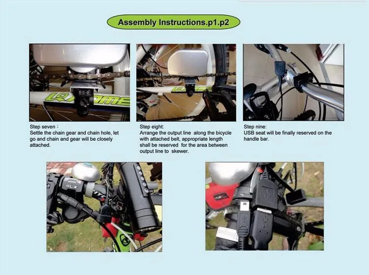 Цепь Тип Велосипедное Динамо нового шага велосипед динамо-цепочка "Динамо" генератор для велосипеда 5V 1A Выход Встроенный 1000 мА/ч, Батарея