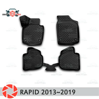 

Floor mats for Skoda Rapid 2013~2019 rugs non slip polyurethane dirt protection interior car styling accessories