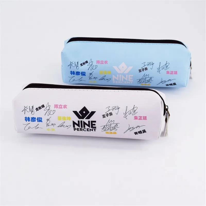 

Kpop Idol Producer Nine Percent KUN PU Leather Cosmetic August Justin Pencil Pen Bag Wait PULL UP HF294
