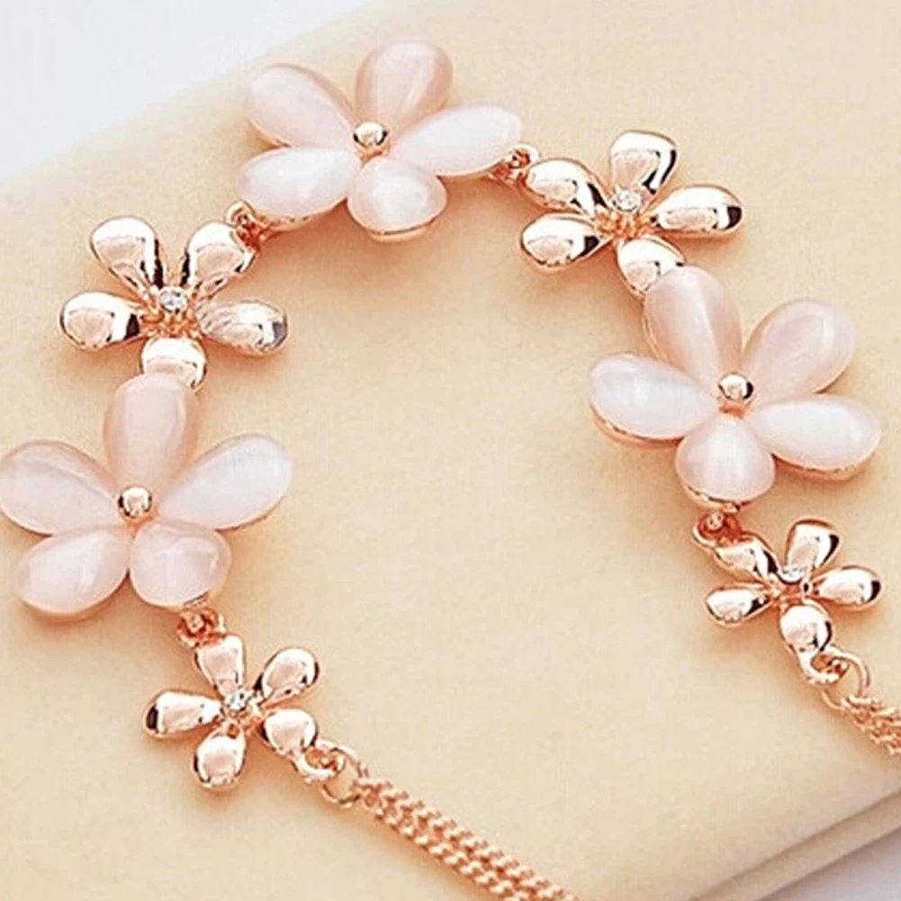 

2017 New Fashion Brand Jewelry Alloy Opal Stone Flowers Pendant Necklace Jewelry For Women Party Gift Wholesale!
