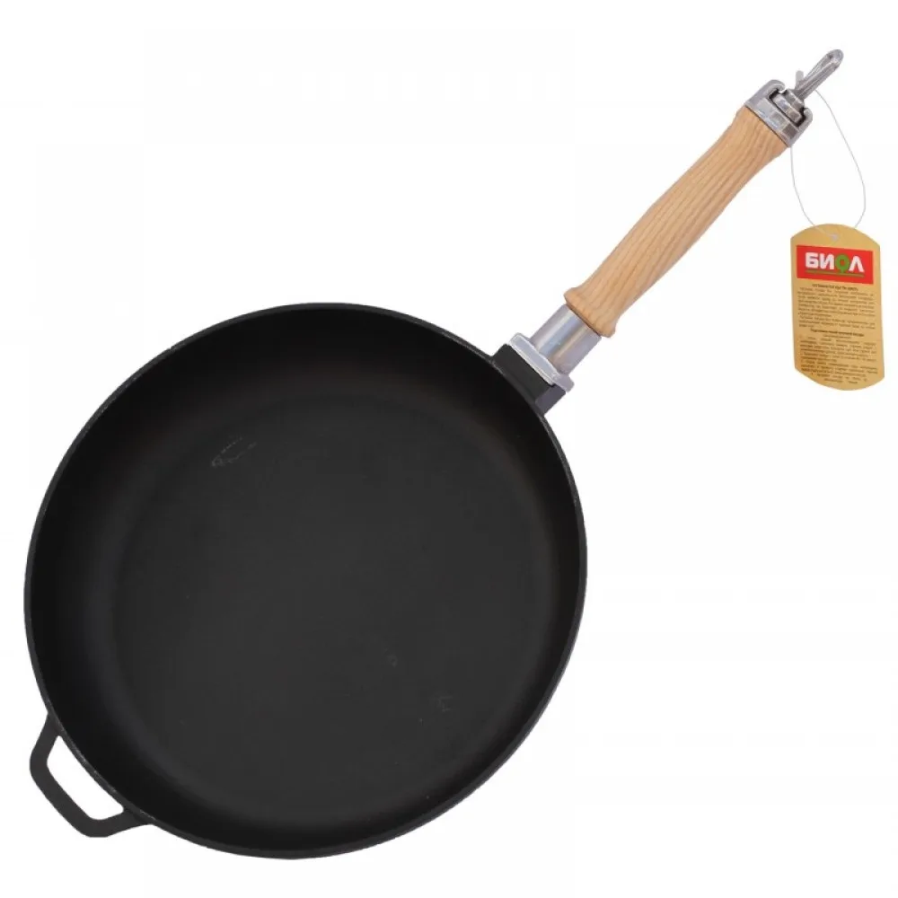 Goede Koekenpan Gietijzeren Met Houten Hand Kaukasisch Grill Koffie Pot Bowler Pan Koekenpan Mok 0120 22  24 26 28