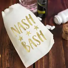 Пользовательские золотые Nash Bash Свадебные девичник похмелья восстановление выживания набор пользу муслиновые мешки подружки невесты вечерние сумки