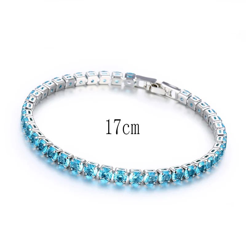 CARSINEL, новая мода, морской синий кубический циркон, браслеты для женщин, серебряный цвет, Femme, вечерние, свадебные украшения, подарок BR0253D - Окраска металла: 1
