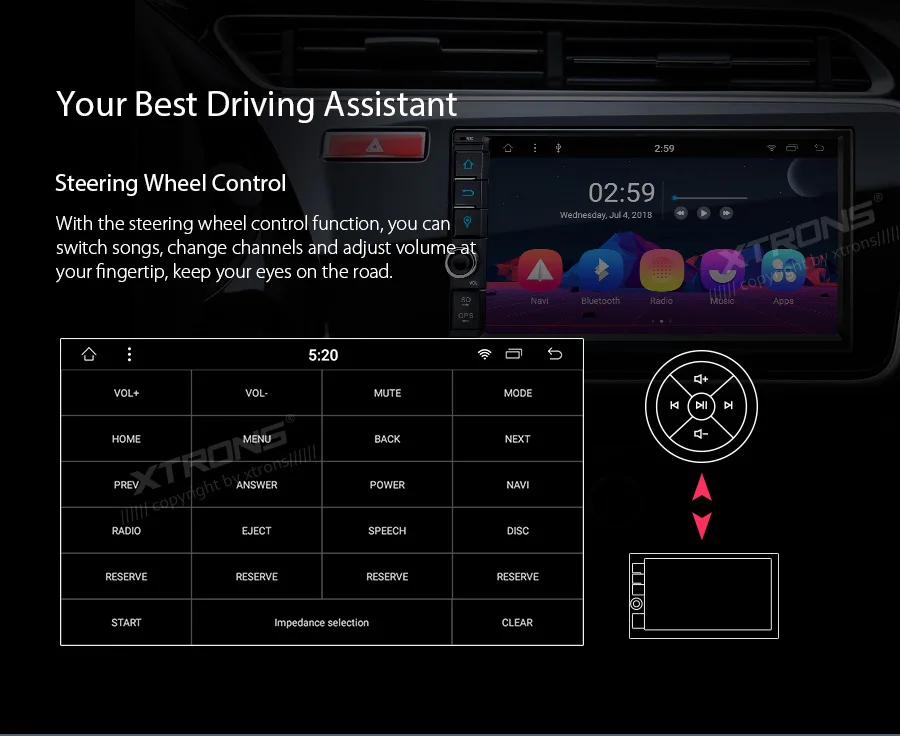 Excellent XTRONS 2 Din Android 8.1 Universal Car Radio Stereo Player GPS For Nissan Volkswagen TOYOTA Honda KIA Hyundai Mazda BME NO DVD 15