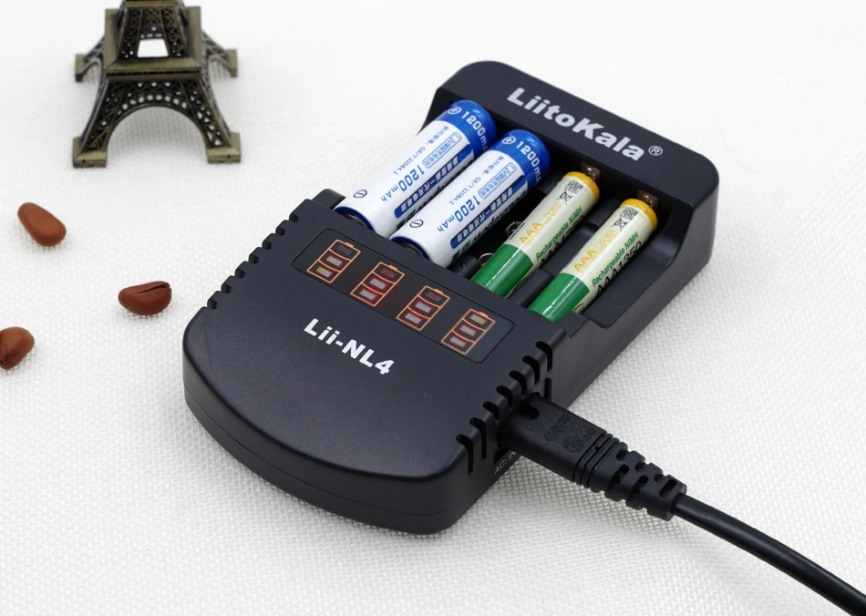 Liitokala Lii-NL4 аккумуляторная батарея 1,2 V AA/AAA NiMH батареи 9V зарядное устройство