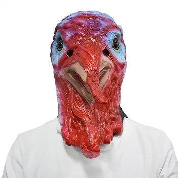 

Latex Full Head Animal Rooster Mask Funny Thanksgiving Day Animal Rubber Chicken Latex Turkey Mask