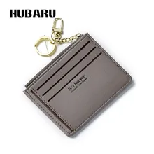 

HUBARU Women Coin Purses Holders Fashion PU Zipper Wallet Female Slim Design Coin Black Color Clutch Clamp