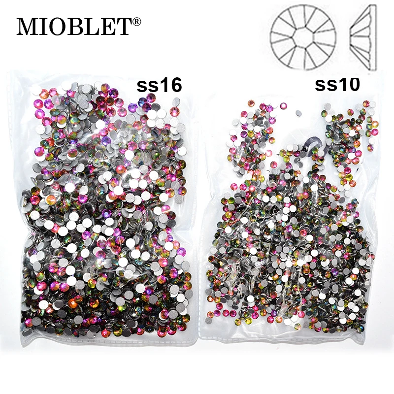 

Hot Sell 1440pcs/pack SS3-SS16 Colorful Flame Nail Art Decoration Rhinestone Glitter 3d Manicure DIY Flame Nail Design Tools