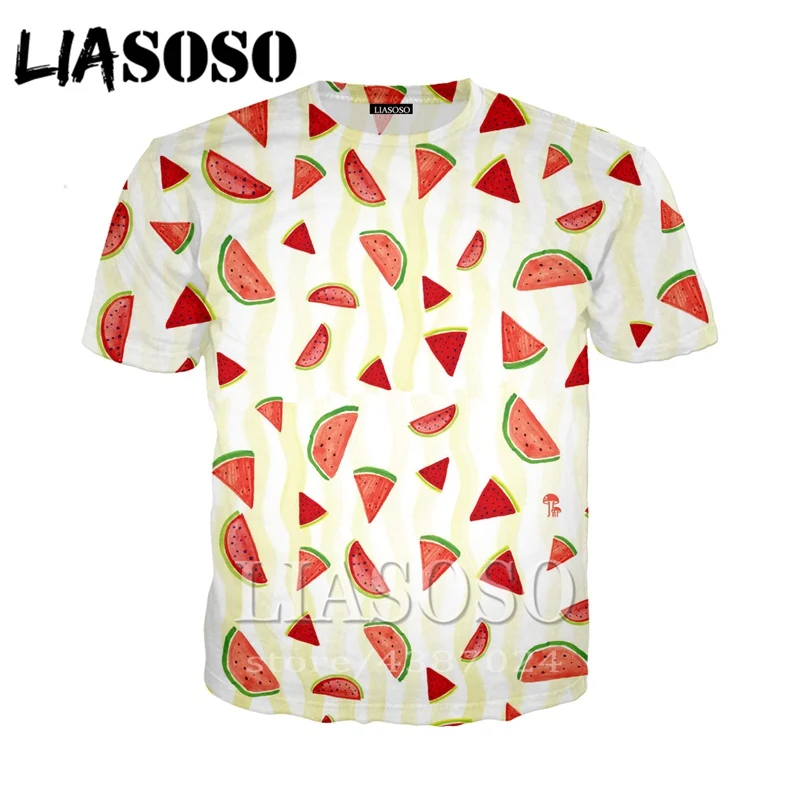 

LIASOSO New fashoin fruit 3D Print Style Pullover Men Women Casual t-shirt Animal tshirt Pineapple tees tops Brand Clothing D235