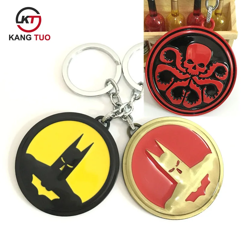 

The Avengers Batman Letter Logo Keychain SHIELD Agent Key Chains Keyring High Quality Gifts For Fans Llaveros Movie Jewelry