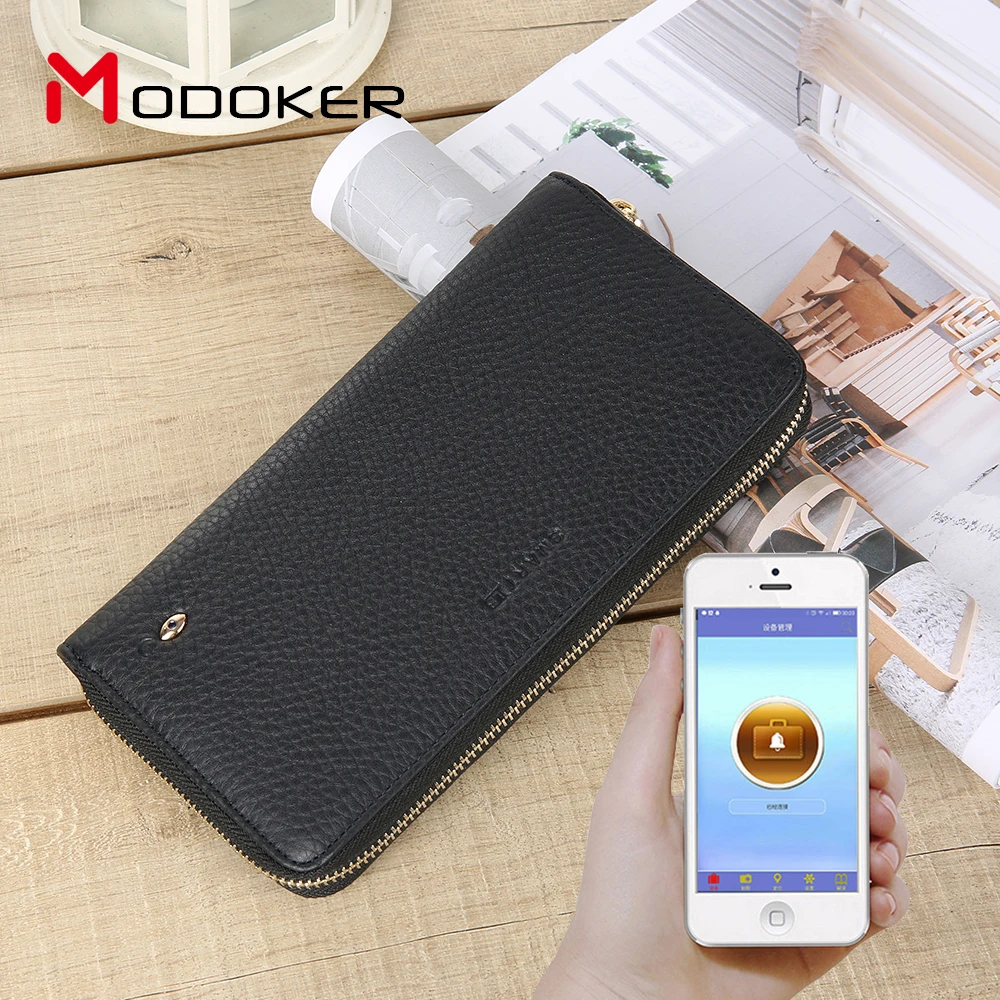 genuine leather wallet tracking anti theft smart wallet GPS manufacture