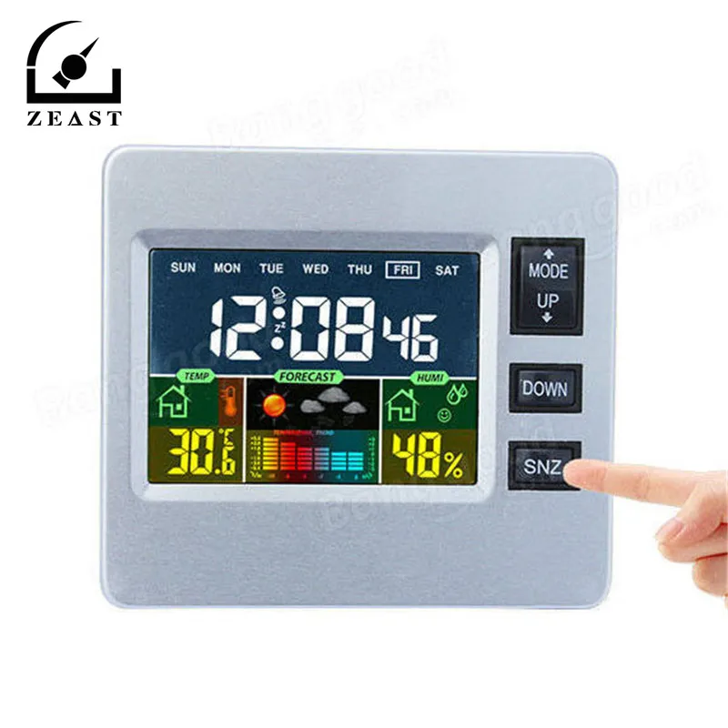

Digital LCD Thermoneter Weather Station Indoor Outdoor Thermometer Hygrometer Temperature Humidity Meter Alarm Clock