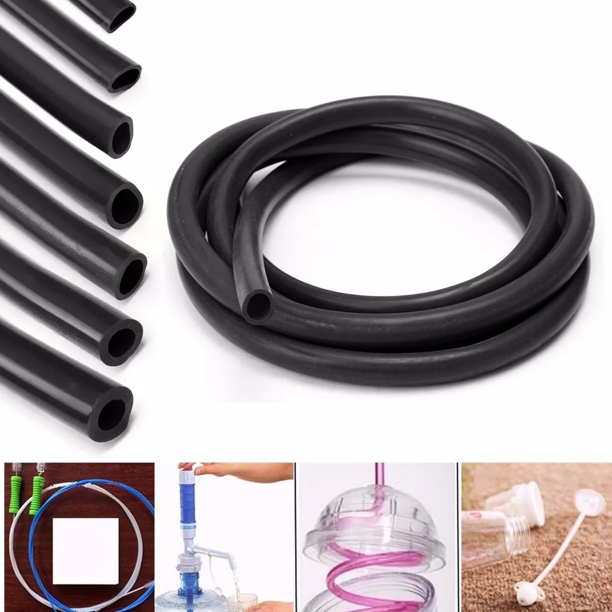 3 Meter Black Silicone Tube Vacuum Hoses Tube Rubber Air Water Coolant Hose Clipsin Plumbing