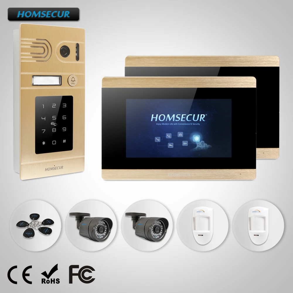 

HOMSECUR 7" Video Door Phone Intercom System with Password Access for House/Flat BC071-G+BM715-G
