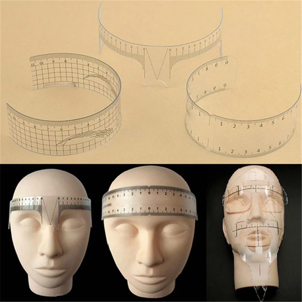

Microblading Measure Semi Permanent Stencil Makeup Eyebrow Tattoo Guide Ruler