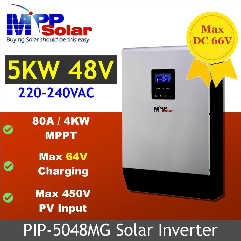 (MG) 5000 w 48vdc 230vac max PV 450 V de entrada do inversor Solar MPPT carregador solar 80A paralelo capaz