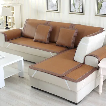 

Summer Cool Breathable Rattan Seats Sofa Mat Non Slip Sleeping Cooling Cover Armrest Backrest Cushion Home Decoration
