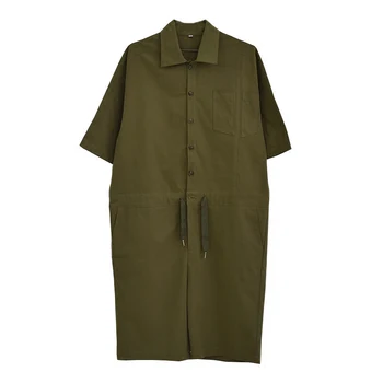 

Japanese Retro Casual Loose Jumpsuit Tide Summer Male Korean version drawstring short-sleeved jumpsuit five-point overalls !