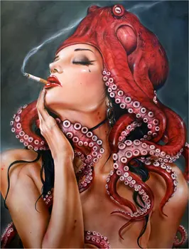 

High quality Oil painting Canvas Reproductions Octopussy II Her by Brian M.Viveros Painting hand painted