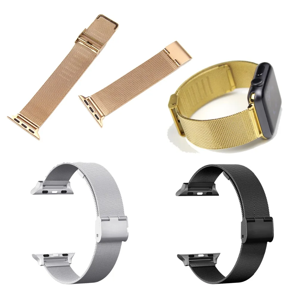 

Milanese Apple Watch band buckle high stainless steel metal strap 38MM42MM joyozy