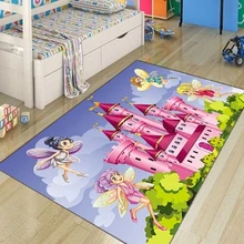 Else розовый замок зеленый природа милый фея девушка 3d принт нескользящие микрофибры детская комната декоративные области ковры дети коврики