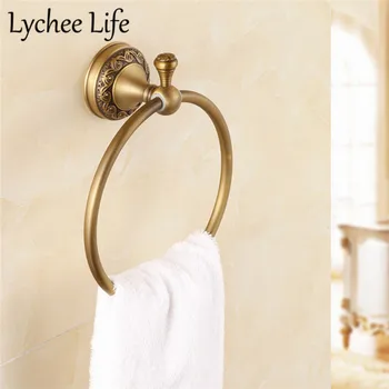 

Antique Brass Single Towel Ring Metal Copper Towel Rings Bathroom Hardware Modern Home Bathroom Accessories Supplies