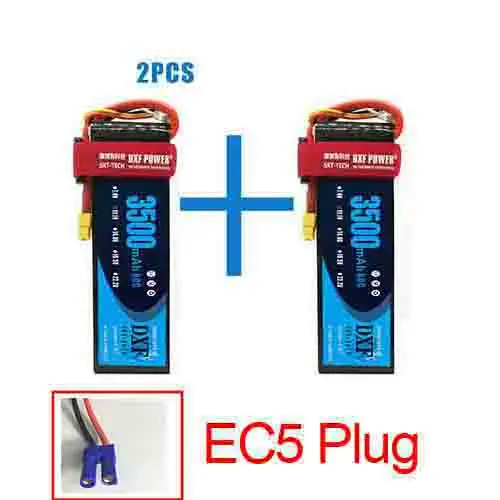 2 шт. DXF lipo Батарея 3S 11,1 V 3500 мА/ч, 4200 мА/ч, 7000 мА/ч, 8000 мА/ч, 60C 120C 240C для 1/10 1/8 RC автомобиль грузовик FPV, вертолет-Дрон - Цвет: 3S3500Softcase-EC5