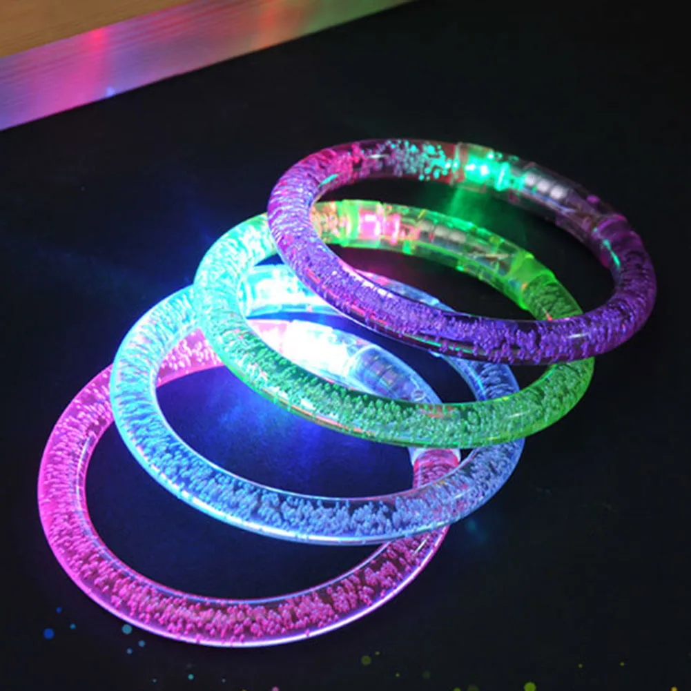 

Color Random !Colorful Changing Led Bracelet Luminous Bangles Glow Bracelets For Birthday Christmas Event Party