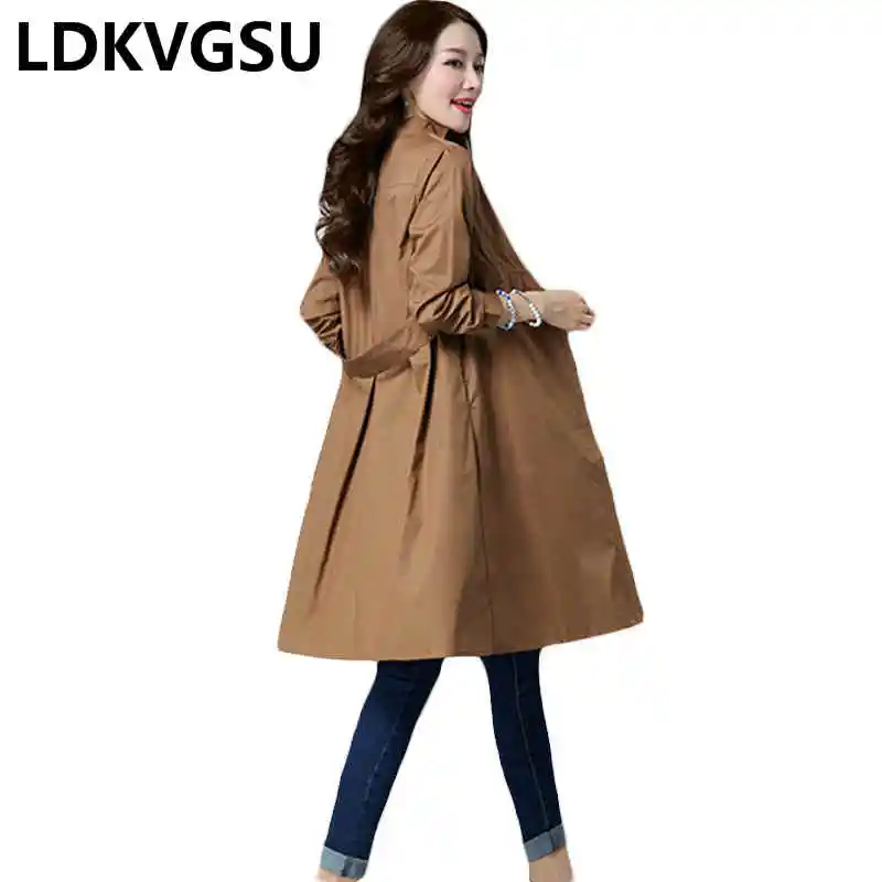 vent Green Col 2018 Manteau Coupe Tranchée Cardigan Debout kafei Coréenne Mince Femmes Outwear Is024 Section Automne Nouveau Long Colour Femelle Printemps qwwXUF4