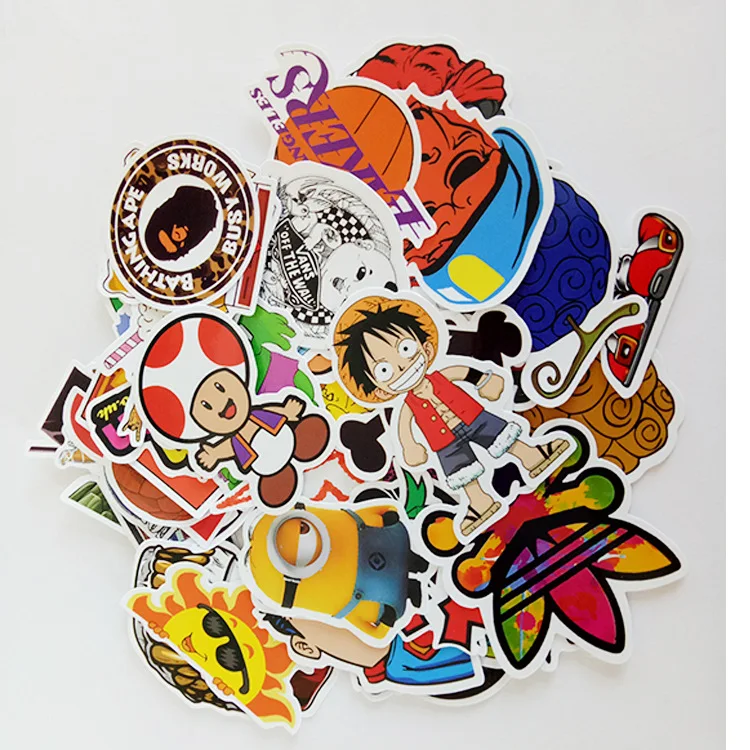 100 Mixed Cartoon Toy Stickers Car Styling Bike Motorcycle Phone Computer Travel Luggage Cool Funny stickers Bomb PVC Decals