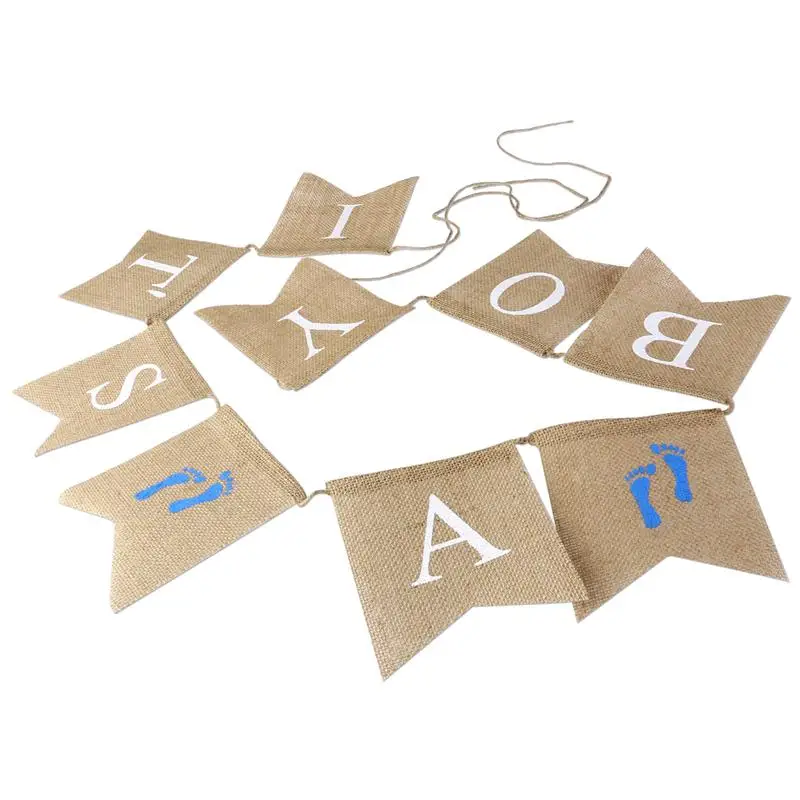 Kids-Event-Party-Supplies-Birthday-Party-Decorations-Kids-IT-S-A-BOY-Feet-Shape-Hessian-Bunting (1)