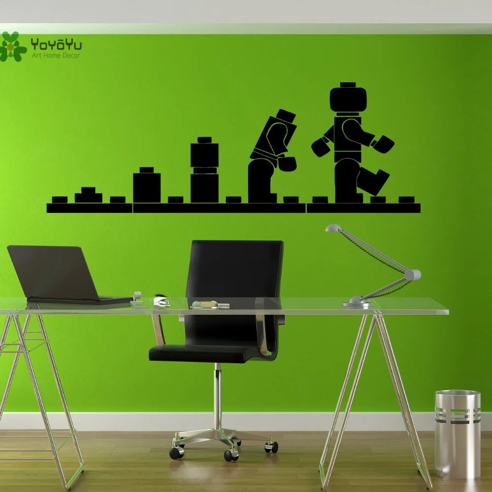 

YOYOYU high quality Art Design Lego blocks home decor Vinyl Wall decals removable cartoon robot toy cheap room stickerl WW-356