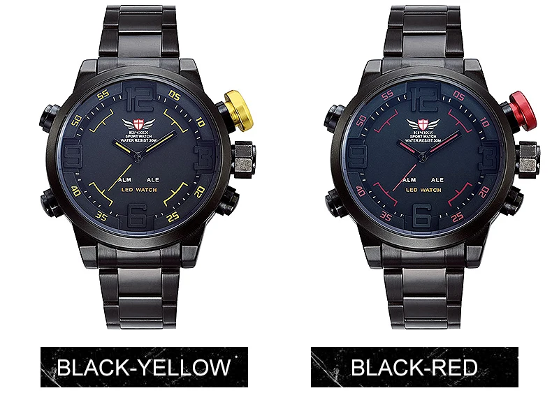 EPOZZ брендовые новые кварцевые часы для мужчин Оригинальные спортивные военные аналоговые часы модный светодиодный светящийся полностью стальной будильник 2309