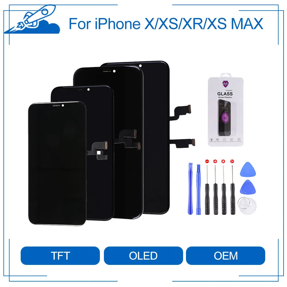 Elekworld TFT OLED для iPhone X XS XR MAX ЖК дисплей с 3D сенсорным экраном дигитайзер в сборе