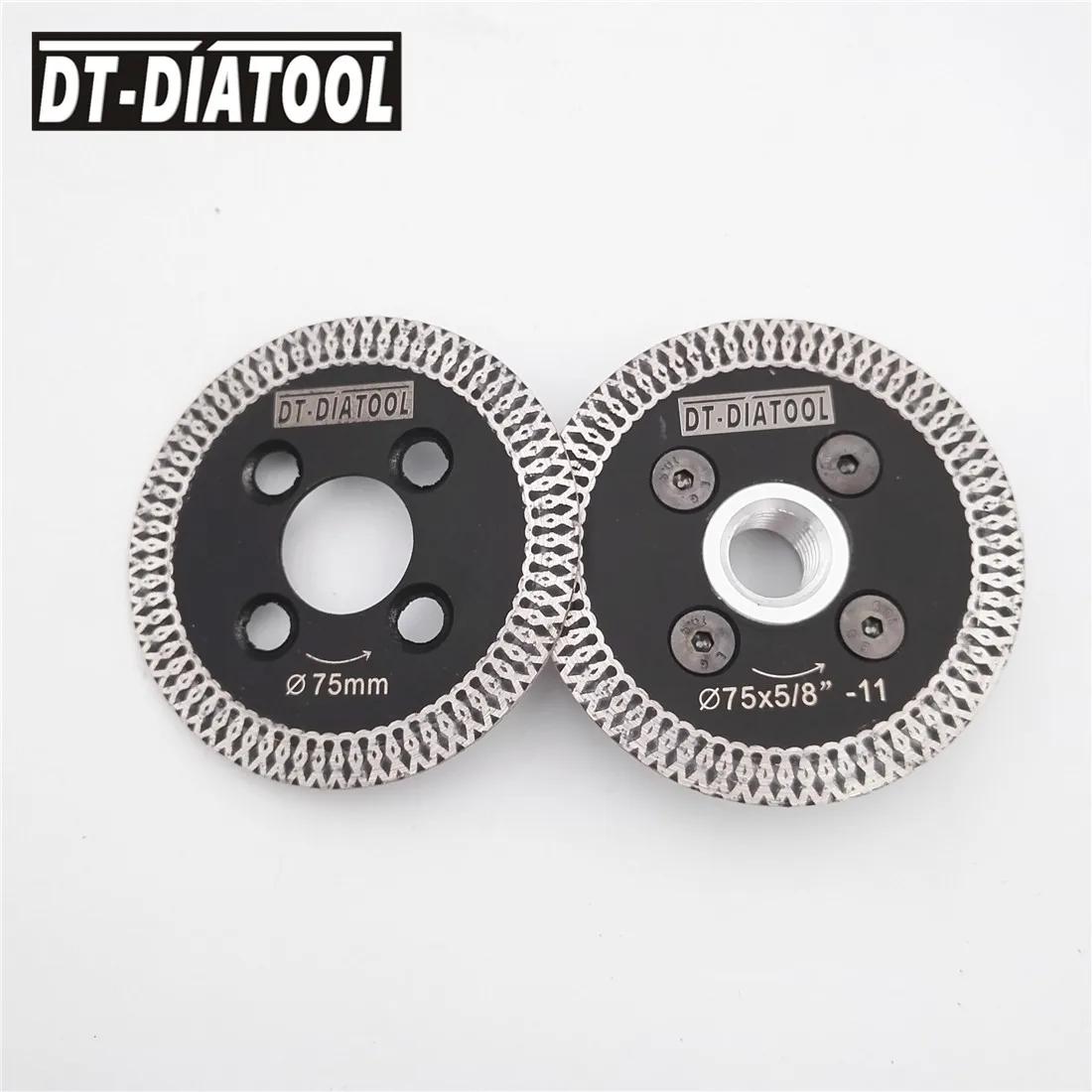 Lâminas de Diamante Discos de Corte Mármore de Pedra de Concreto Malha Turbo Rim 1 pc Removível 5 – 8-11 Flange Diamante Escultura 2 Pcs 75 mm