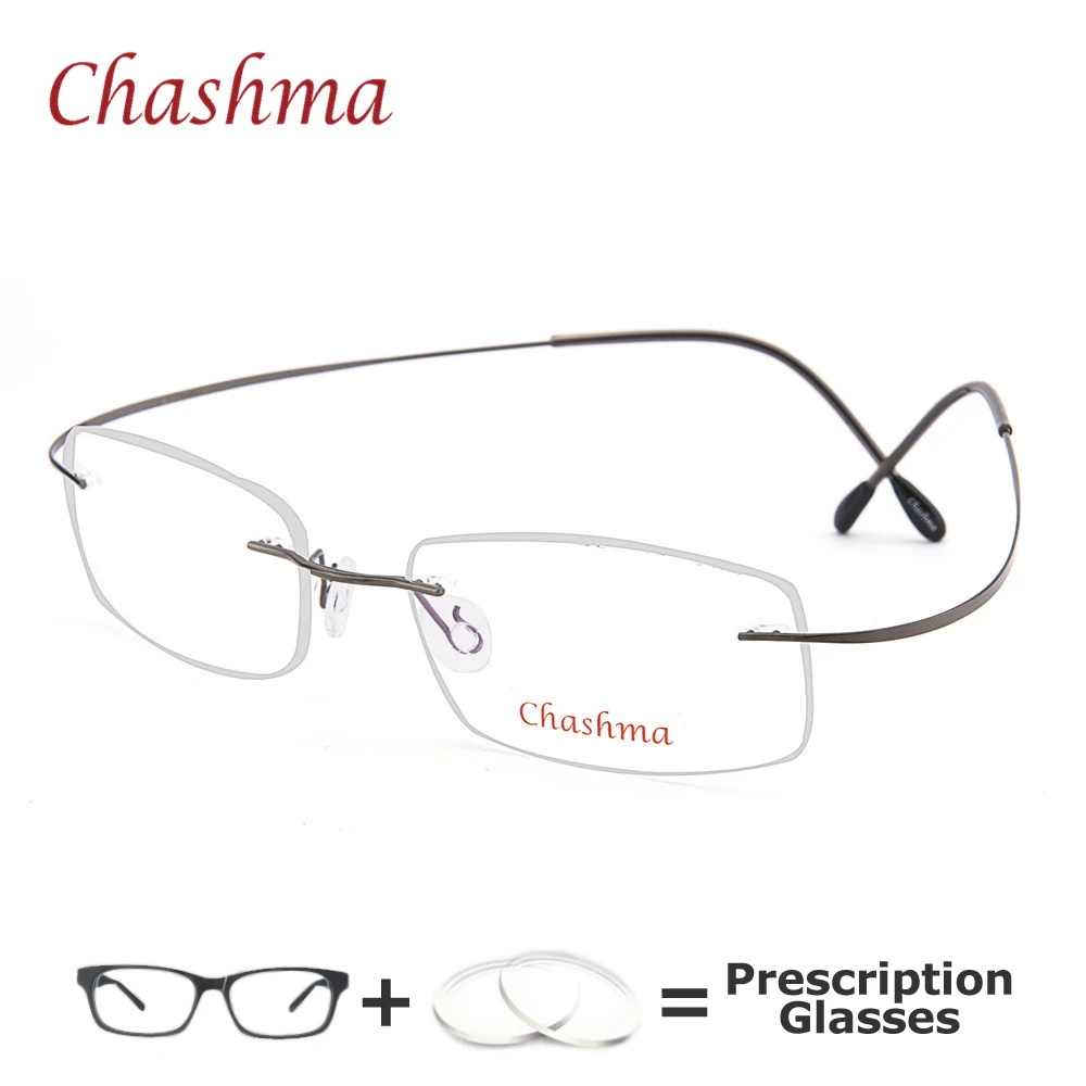 Бренд Chashma титановые оптические очки для женщин и мужчин модные без оправы