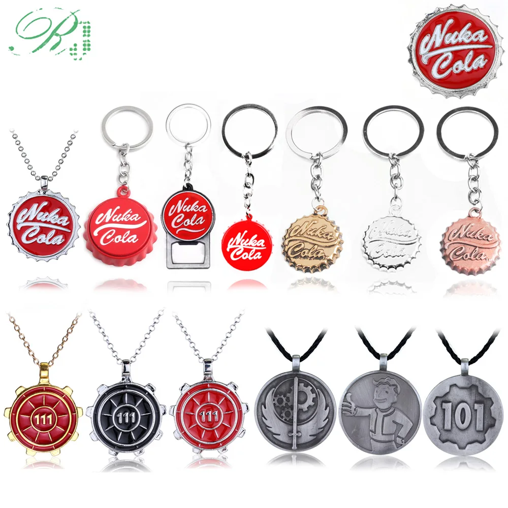 RJ 10PCS Game Nuka Cola Botter Opener Keychains Pendants