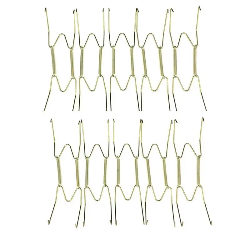 

10pcs 8 Inch Spring Style Invisible Plate Tray Dish Wire Hanger Holders Wall Decoration
