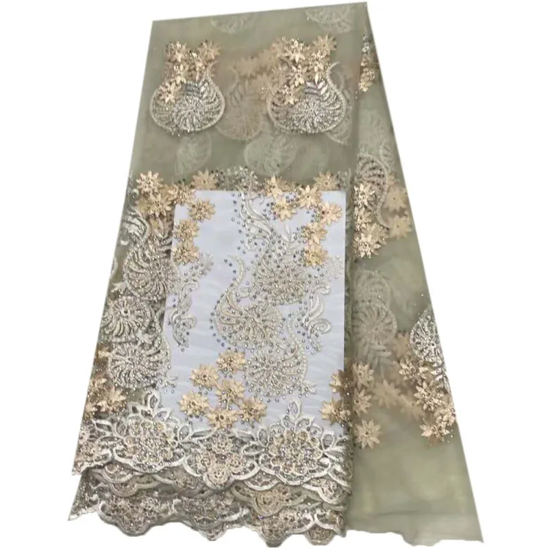 High Quality Nigerian Lace Fabric 2018 With Stones African French Net 3D Flower Embroidered Tulle Mesh A939-1 | Дом и сад