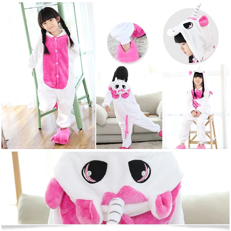 

Christmas Baby Boys Girls unicorn Children pajamas Flannel Stitch Animal Pajamas Kid Pajama sets Onesies Children Clothing