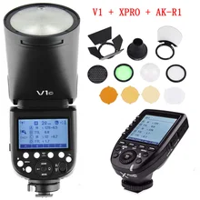 Godox V1 V1-N V1-C V1-S TTL Li-Ion cabeza redonda Speedlight Flash Nikon Sony Canon Fujifilm Olympus con gatillo transmisor