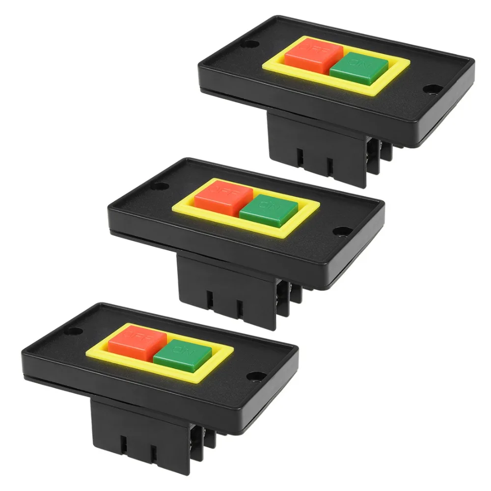 

UXCELL 3pcs Start Stop ON/OFF 2 Positions Latching Push Button Switch 2KW or 10A KAO-5Mfor Electric Tool Switch Accessories