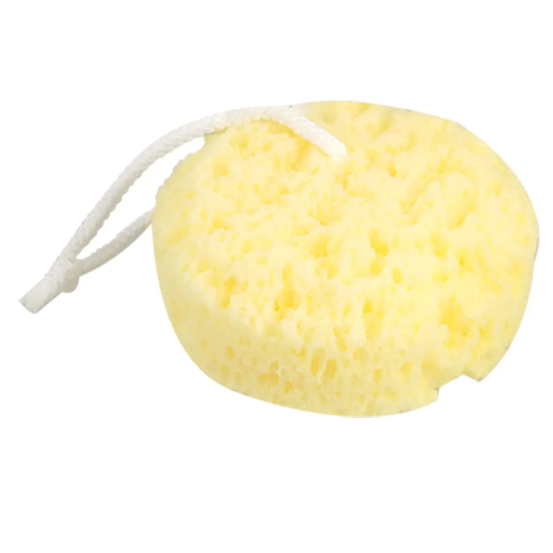 UXCELL Round Yellow Bath Sponge Body Exfoliate Shower Loop Scrubber