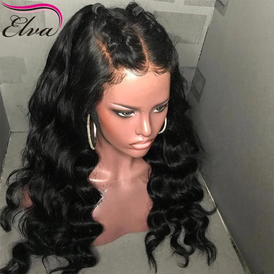 Full Lace Human Hair Wigs With Baby Hair Brazilian Full Lace Wig For Women Body Wave Remy Hair Wig Pre Plucked Elva Hair 10\