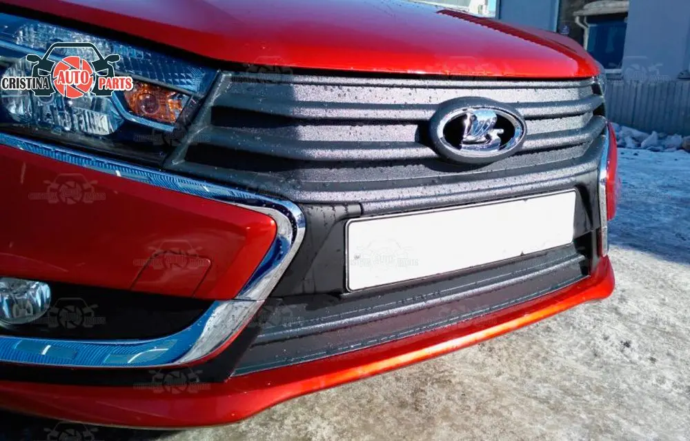 Для Lada Vesta-зимняя крышка на передний радиатор решетка бампер пластик ABS защита аксессуары защита автомобиля Стайлинг украшения