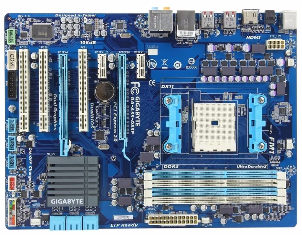 FM1 A75 для Gigabyte оригинальная б/у материнская плата настольного компьютера DDR3 с